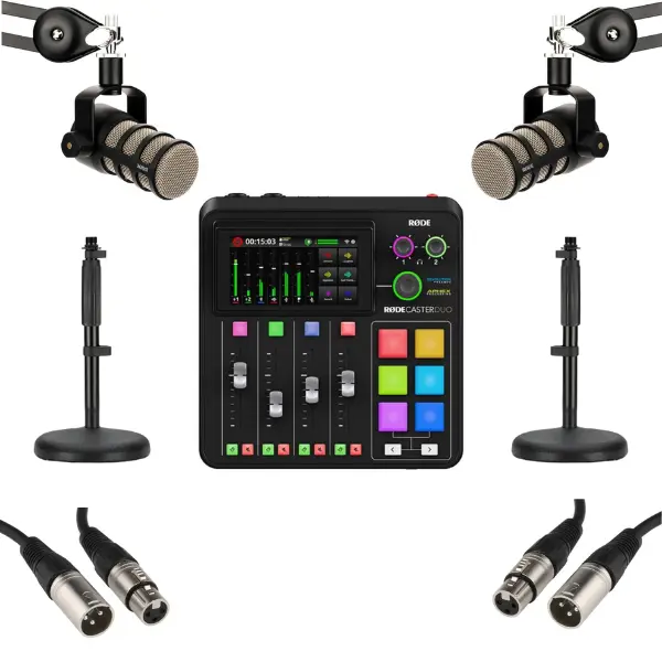 ערכת אולפן פודקאסט זוגי Rode Duo Podcast Studio Bundle