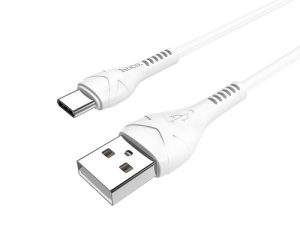 כבל USB to Type C טעינה 3A ודאטה 1 מטר לבן HOCO