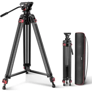 חצובת וידאו מקצועית 189 ס"מ NEEWER Pro Video Tripod Aluminu