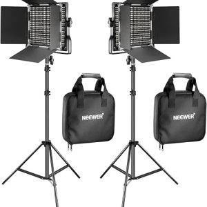 סט תאורה דו-צבעי מקצועי עם חצובות Neewer 660 Bi-Color Kit
