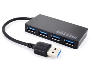 רכזת USB3.0 עם 4 פורטים וכבל מובנה + אופציה לחיבור שנאי