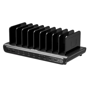 עמדת טעינה עם עשר יציאות בהספק 240W UNITEK P1230C | USB-C (Type C)