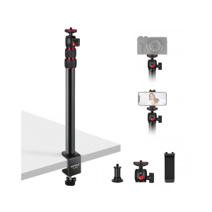 NEEWER Camera Desk Mount with Holder & 360° Ball Head, 17"-40"/43-102cm Telescopic C Clamp Table Light Stand 1/4" Screw, Desktop Stand 6.6lb/3kg Max Load for DSLR Camera, Webcam, Ring Light,TL283