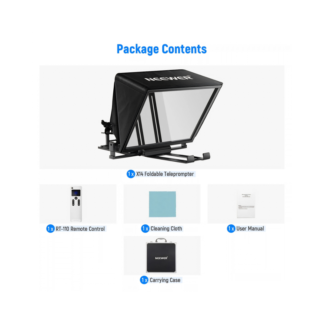 טלפרומפטר טאבלט עם שלט רחוק NEEWER Teleprompter X14 - שימושים ויישום
