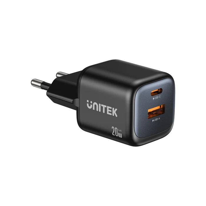 UNITEK_Zeno20WDual-PortGanWallCharger_product_side_v5