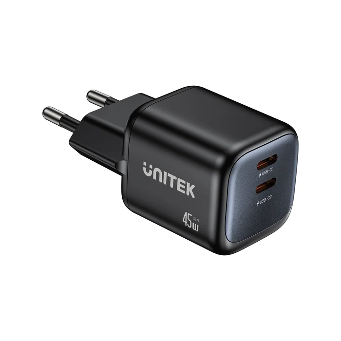 UNITEK_Zeno45WGaNWallCharger_product_side_v8