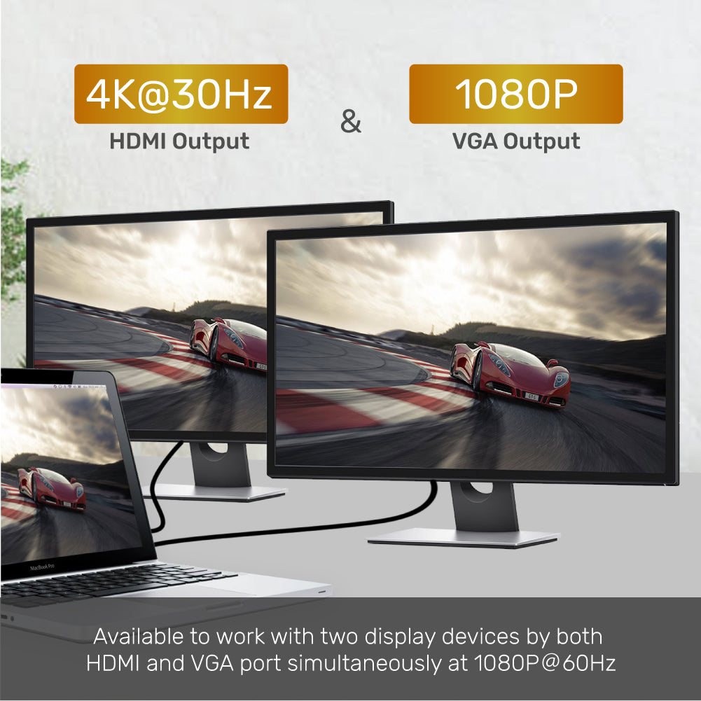 ⁦רכזת USB-C (Type C) ‏8 ב-1 לתצוגה, נתונים וטעינה UNITEK D1019B⁩ – תמונה ⁦4⁩