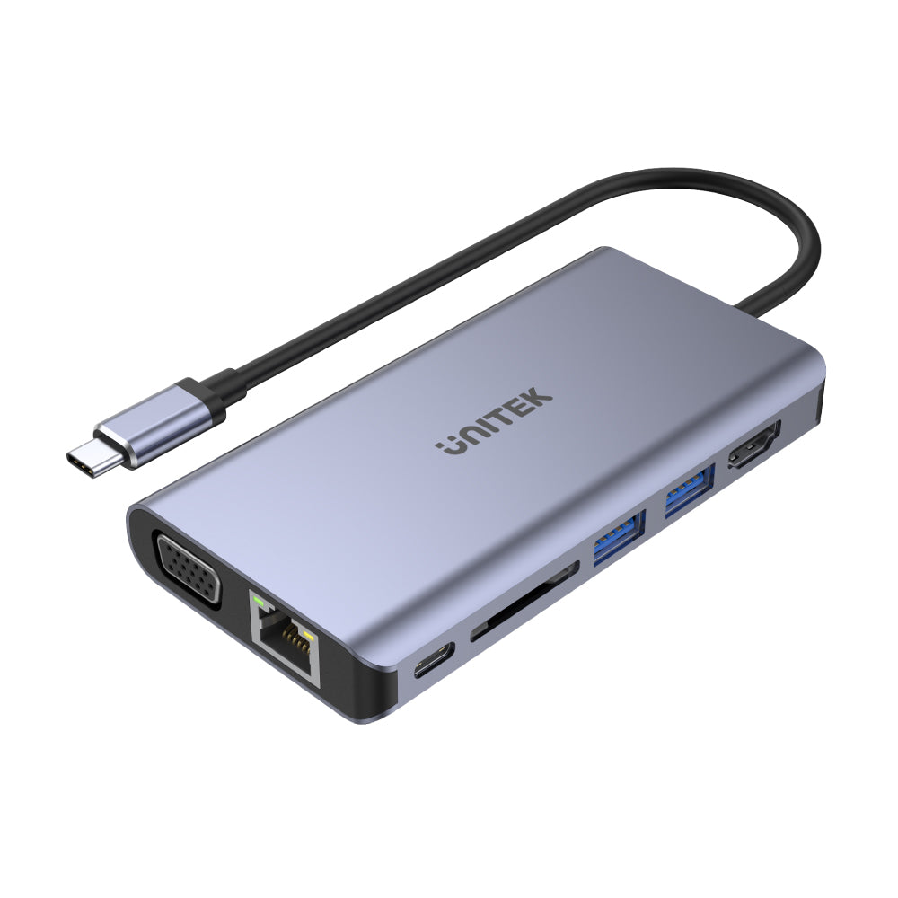 ⁦רכזת USB-C (Type C) ‏8 ב-1 לתצוגה, נתונים וטעינה UNITEK D1019B⁩ – תמונה ⁦6⁩