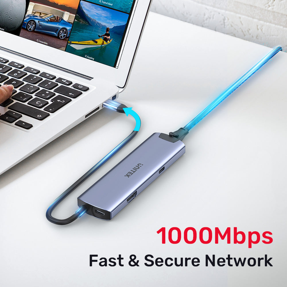 ⁦רכזת USB-C (Type C) ‏6 ב-1 עם HDMI ויציאות USB UNITEK H1112F⁩ – תמונה ⁦5⁩