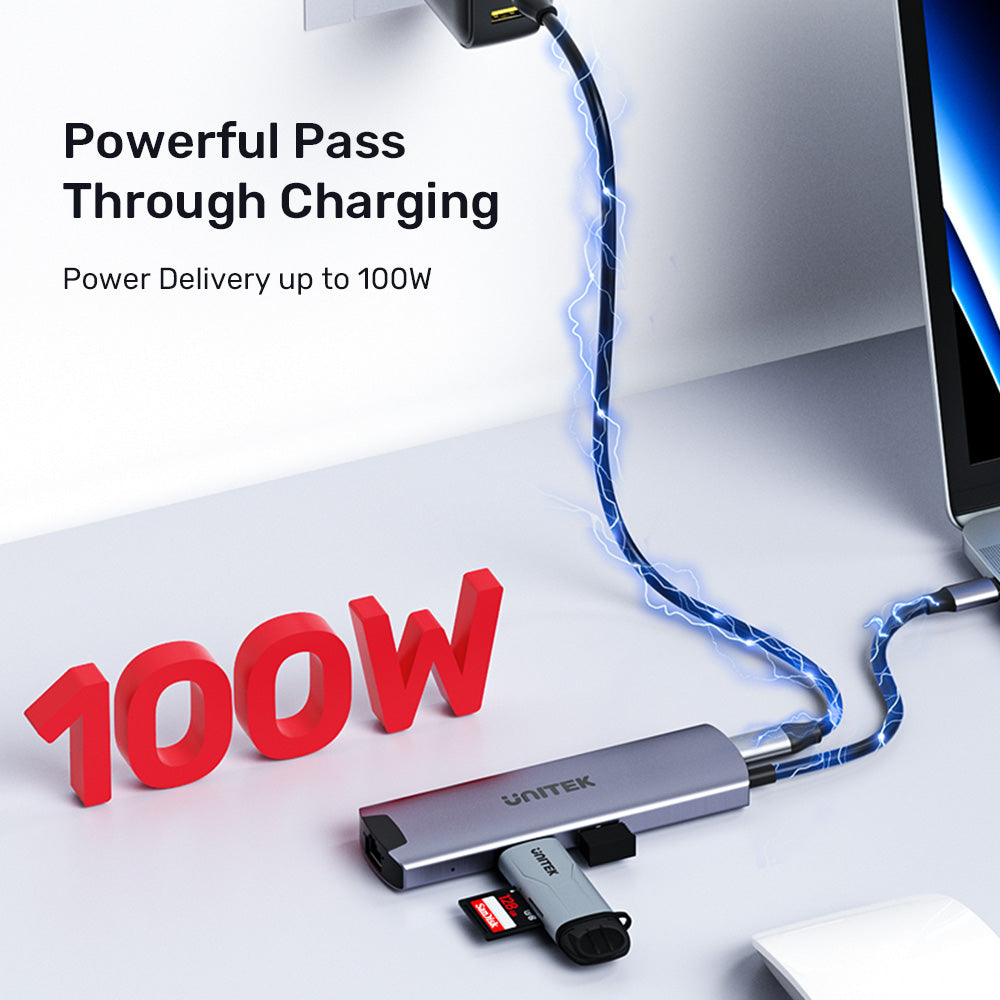 ⁦רכזת USB-C (Type C) ‏6 ב-1 עם HDMI ויציאות USB UNITEK H1112F⁩ – תמונה ⁦6⁩
